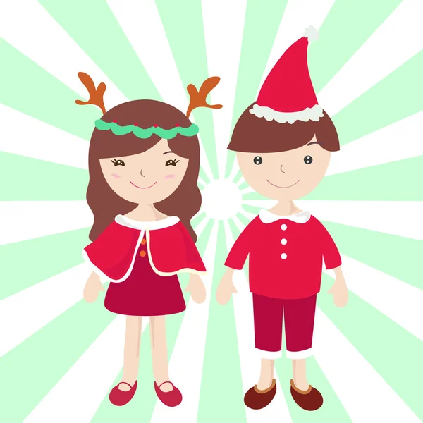 erkek ve kız Noel Baba kostüm
