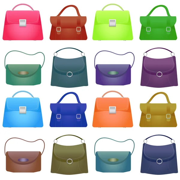 Colorful Woman bag on white background — Stock Photo, Image