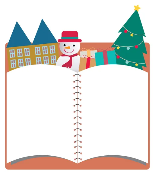 Notebook de Natal em branco fundo — Fotografia de Stock
