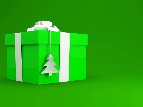 Зелений подарунковій коробці — стокове фото