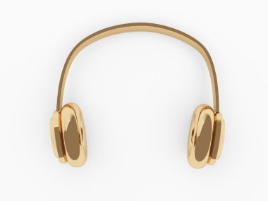 Golden headphones clipart