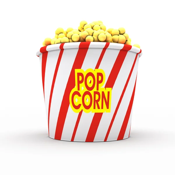 Popcorn op wit — Stockfoto