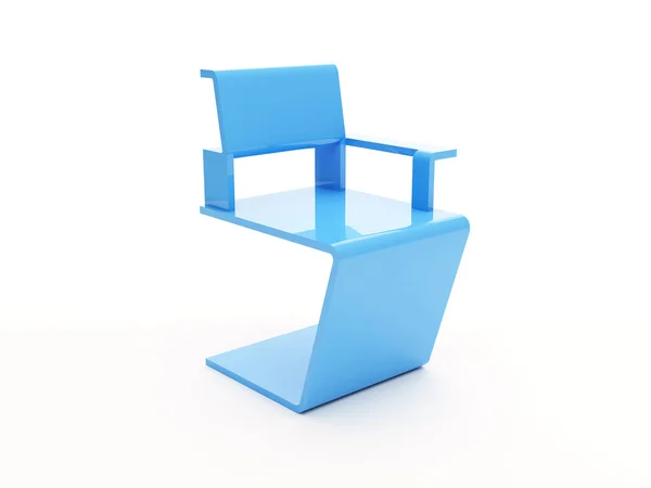 Синее современное пластиковое кресло — стоковое фото