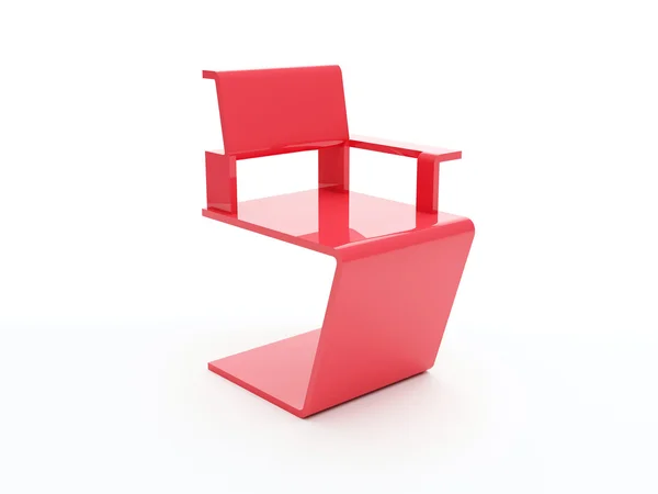 红色现代塑料扶手椅 — 图库照片