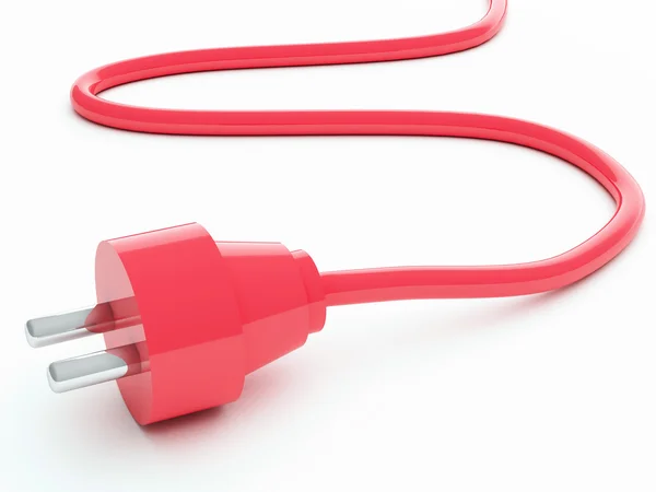 Red electric plug — Stock Photo, Image