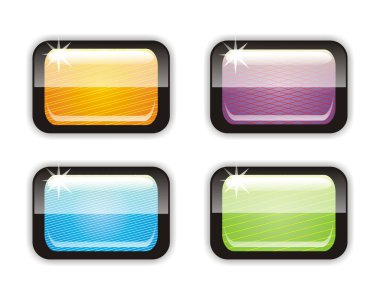 Four glossy buttons clipart