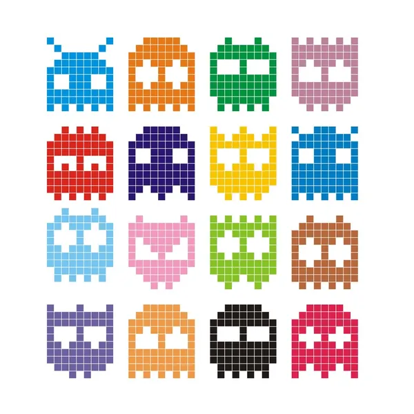 Pixel monster pictogram — Stockvector