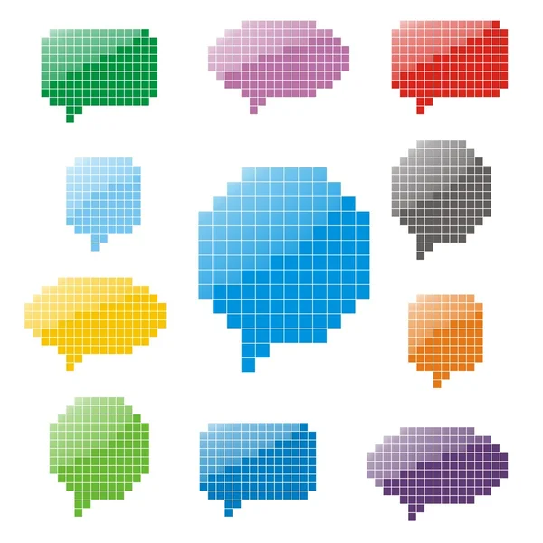 Pixel glossy speech bubbles — Stock Vector