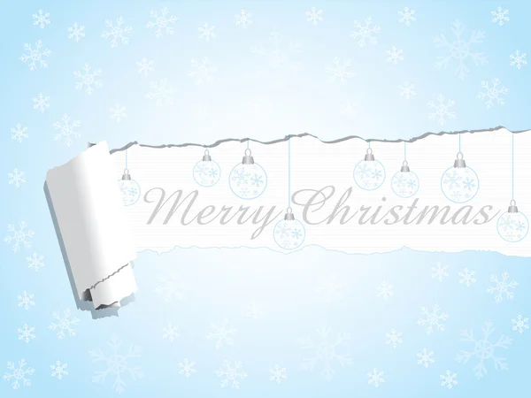 Roztrhaný papír veselé vánoční přání — Stockový vektor