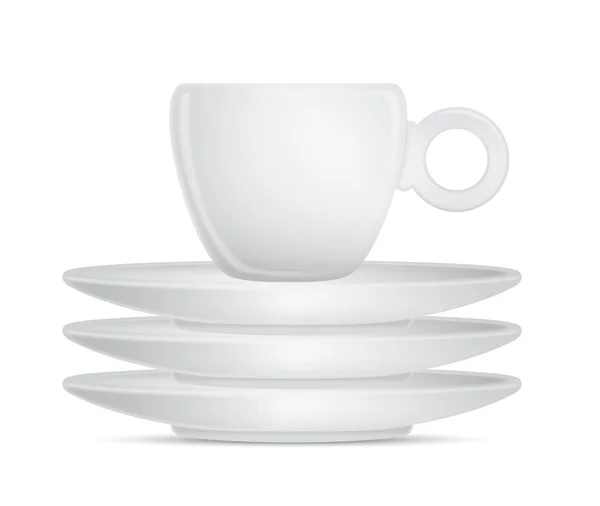 Coffee cup with three plates — Stock Photo, Image