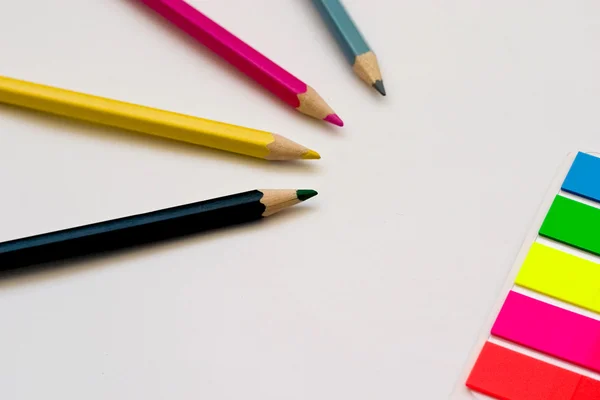 Conjunto de quatro lápis de cor — Fotografia de Stock