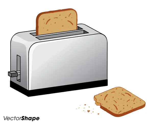 Toaster mit frischem Toastbrot — Stockvektor