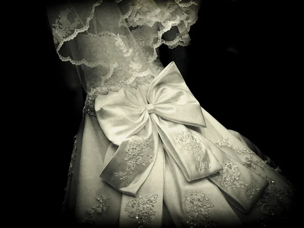 Tył sukni ślubnej z dużą kokardą Zdjęcia Stockowe bez tantiem