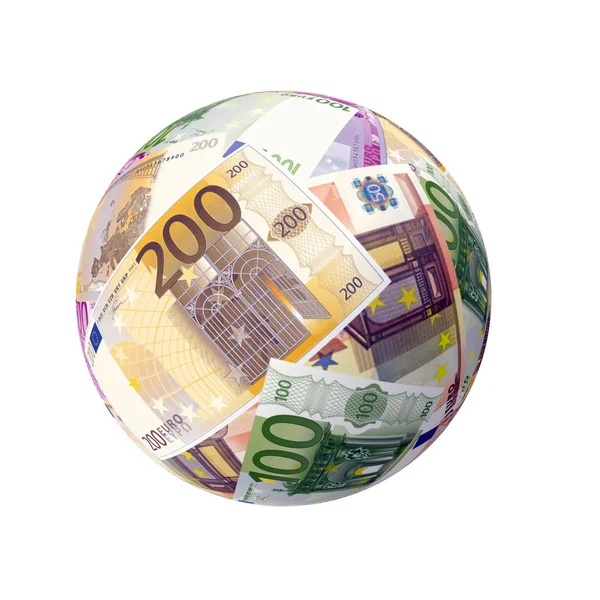 球形从纸质货币 — 图库照片