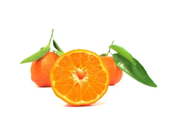 Tre mandarini Immagine Stock