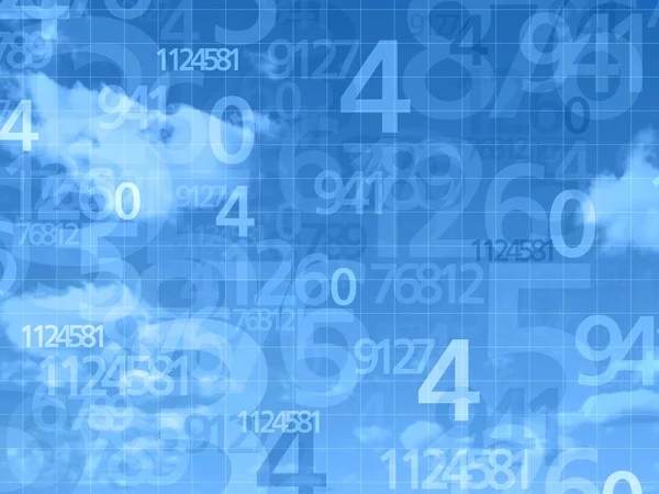 Blue sky numbers background — Stock Photo, Image