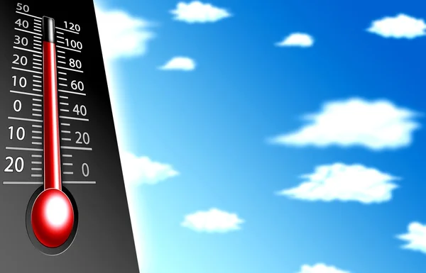 Warme temperatuur thermometer — Stockfoto
