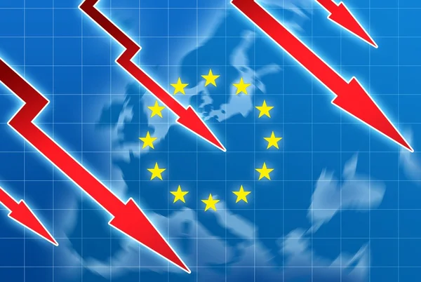 Ilustración del concepto de crisis europea — Foto de Stock
