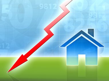 Property house market crisis down concept clipart