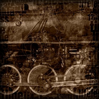 Steampunk machinery illustration clipart