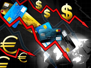 World money crisis concept clipart