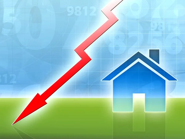 Property house market crisis down concept — Stock Photo, Image