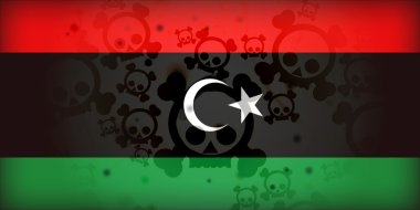 Libya bayrağı savaş kafatasları kriz
