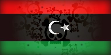 Libya Flag War Skulls Crisis clipart