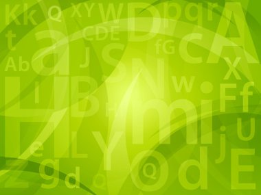 Random letters green background clipart
