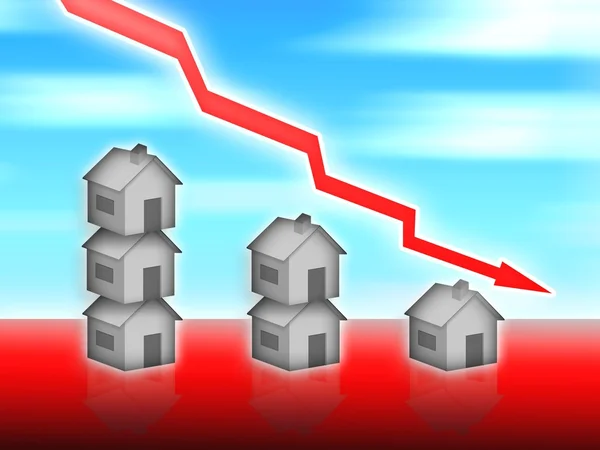 Стоимость недвижимости снизилась — стоковое фото