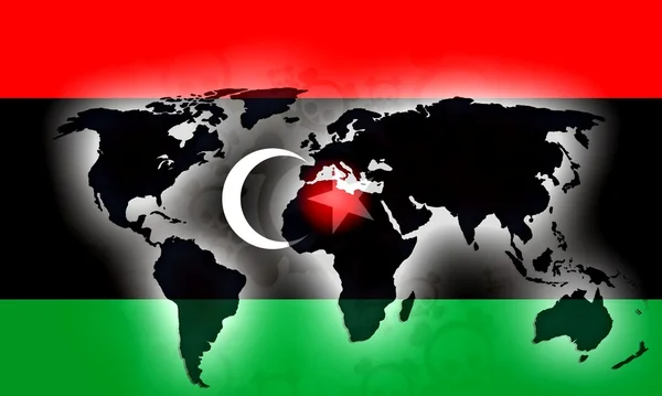 Прапор Лівії війни — стокове фото