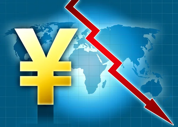 Yen-Währungskrise Weltkarte — Stockfoto