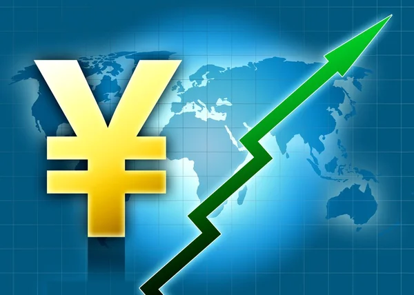 Yen-Wert steigt weltweit — Stockfoto