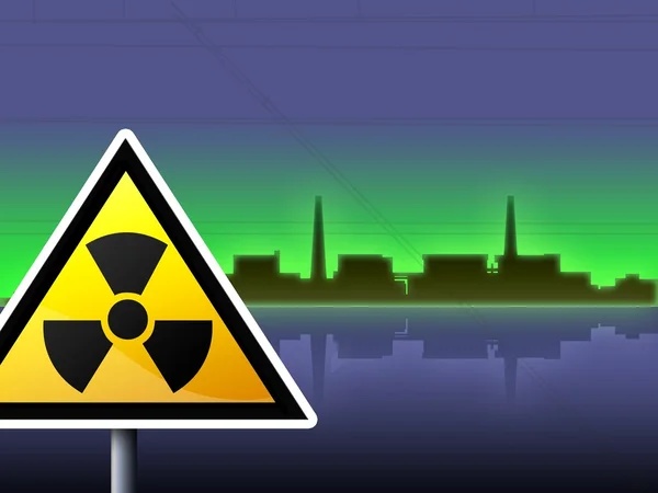 Fukushima radyoaktivite işareti Japonya — Stok fotoğraf