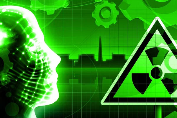 Grünes Kernkraftwerk mit Radioaktivität — Stockfoto