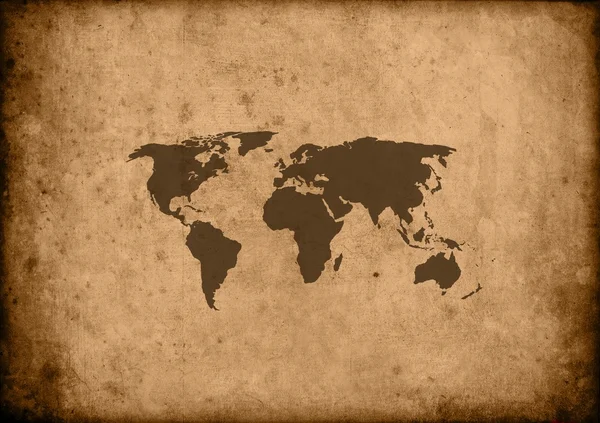 Papiro mapa do mundo — Fotografia de Stock