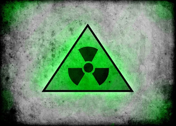 Radiation signe radioactif fond mur — Photo