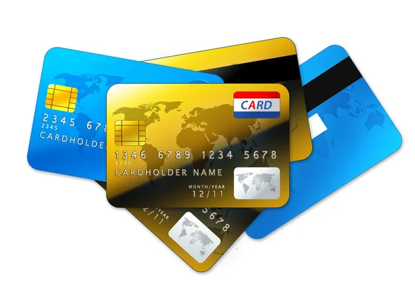 Elszigetelt színes hitelkártyák — Stock Fotó
