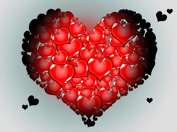 Hart van harten valentine kaart — Stockfoto