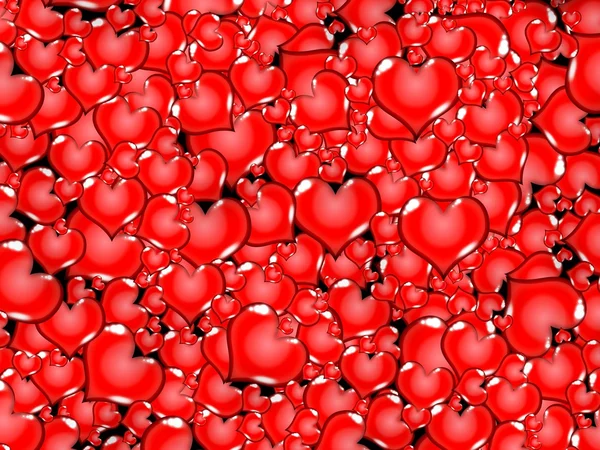 Фон червоних любовних сердець — стокове фото