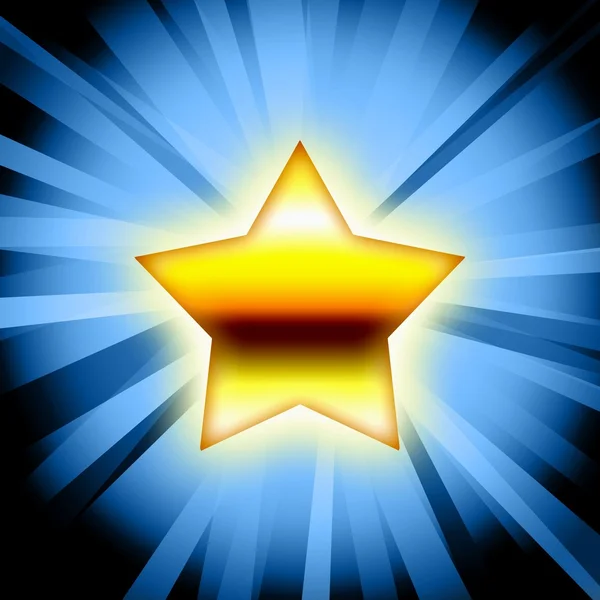 Золоті зірки блакитні промені — стокове фото