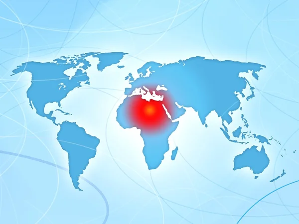 Afrika konflikten sjukdom nyheter karta — Stockfoto