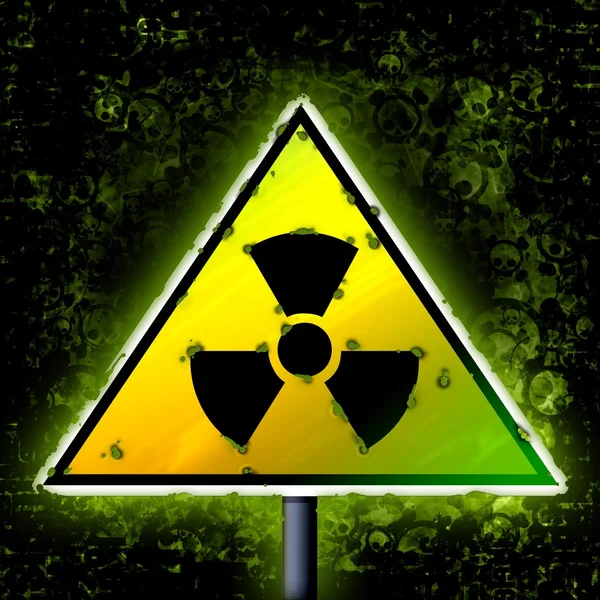 Радиоактивный знак темной опасности гранж — стоковое фото