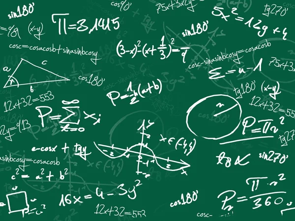 Gröna math school blackboard — Stockfoto