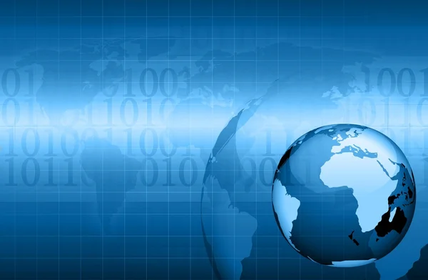 Tecnologia azul globo informações de fundo — Fotografia de Stock