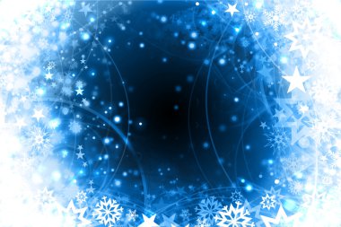 Winter snowflakes blue christmas design clipart