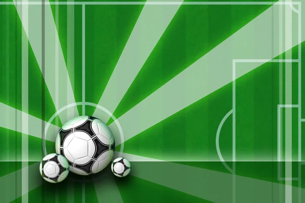 Zelené pozadí s fotbalovým míčem — Stock fotografie