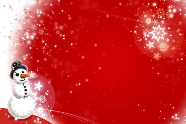 Рождественский снеговик на красном фоне — стоковое фото