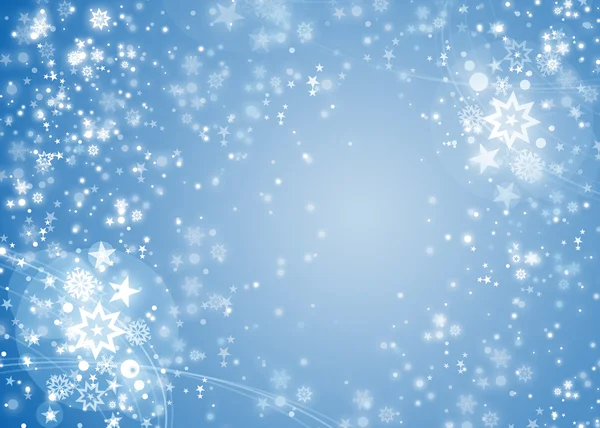 青色の光のクリスマス背景 — ストック写真