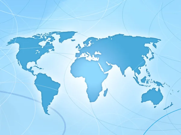 Blauwe wereld kaart achtergrond — Stockfoto